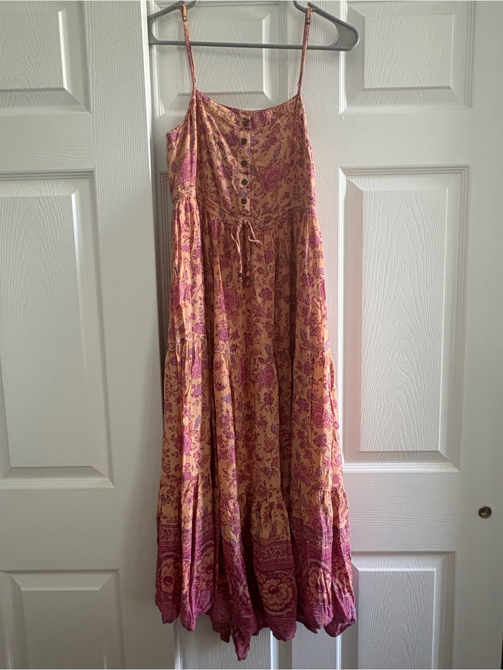 Spell Yellow and Pink Floral Midi Dress